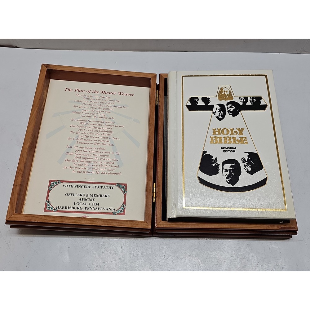Holy Bible Black Heritage Edition, King James Version, Used, 1976 W/ Cedar Box